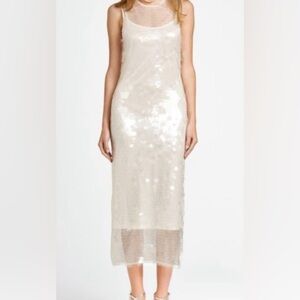 WAYF Danse Ivory All Over Sparkling Midi Dress NWT Size Small